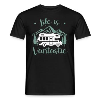 Van Life Camping Camping Freugeist Voyage - T-shirt homme - noir - Devant - AI Model Male 178 light (178cm)