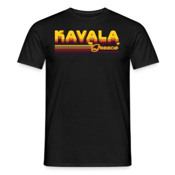 Kavala: Coastal retro design - Men's T-Shirt - black - Front - AI Model Male 178 light (178cm)