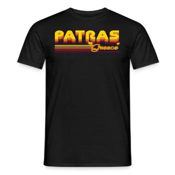 Patras: Mediterranean retro design - Men's T-Shirt - black - Front - AI Model Male 178 light (178cm)