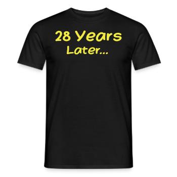 28 Jahre später Lustige Geburtstagsgeschenke, 28. Geburtstag - Männer T-Shirt - Schwarz - Vorne - AI Model Male 178 light (178cm)
