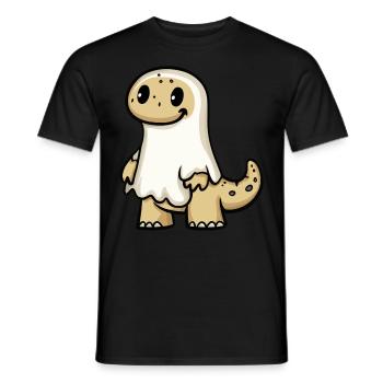 Dinosaur brontosaurus Halloween ghost - Men's T-Shirt - black - Front - AI Model Male 178 light (178cm)