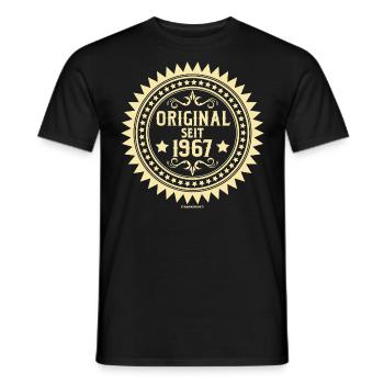 Original seit 67 - Geburtstags Geschenk - - Männer T-Shirt - Schwarz - Vorne - AI Model Male 178 light (178cm)