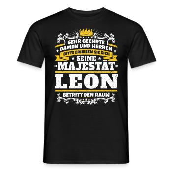 Seine Majestät Leon - Männer T-Shirt - Schwarz - Vorne - AI Model Male 178 light (178cm)