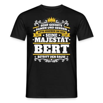 His Majesty Bert - Men's T-Shirt - black - Front - AI Model Male 178 light (178cm)