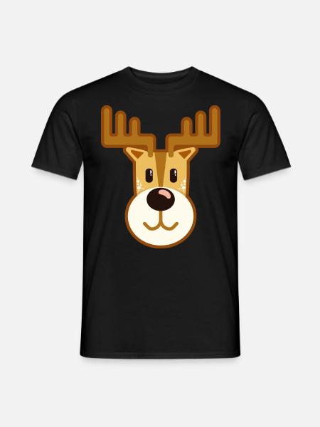 Cadeau de dessin animé de dessin animé de Noël de cerfs-volants - T-shirt homme - noir