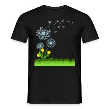 Flying Dandelion Gift Idea - Men's T-Shirt - black - Front - AI Model Male 178 light (178cm)