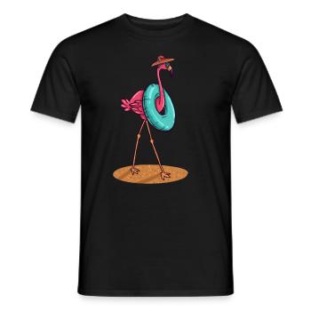 Flamingo Natation De bain de soleil nageur cadeau - T-shirt homme - noir - Devant - AI Model Male 178 light (178cm)