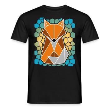 Fuchs geometrisches Mosaik Geschenkidee low poly - Männer T-Shirt - Schwarz - Vorne - AI Model Male 178 light (178cm)