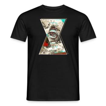 Eye Triangle Abstract - Men's T-Shirt - black - Front - AI Model Male 178 light (178cm)