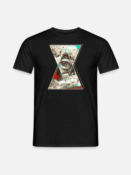 Eye Triangle Abstract - Men's T-Shirt - black