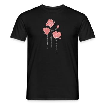 Rosa Blumen - Männer T-Shirt - Schwarz - Vorne - AI Model Male 178 light (178cm)