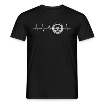 Subwoofer Heartbeat, hi-fi shirt for people with bass - Men's T-Shirt - black - Front - AI Model Male 178 light (178cm)