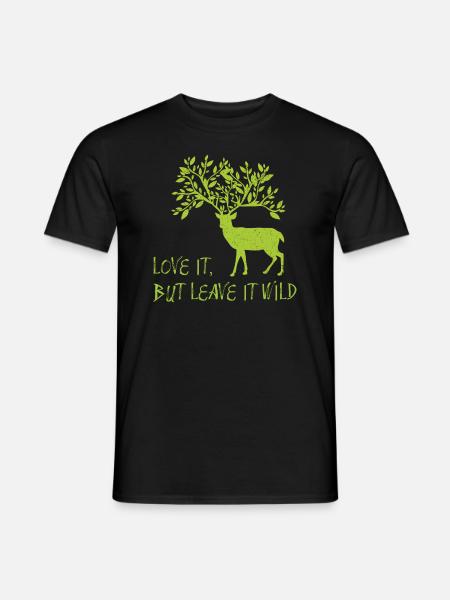 Hirsch Wildnis - Männer T-Shirt - Schwarz