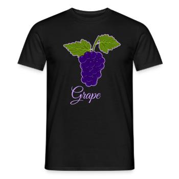 Grape berry vine grape cartoon gift idea - Men's T-Shirt - black - Front - AI Model Male 178 light (178cm)