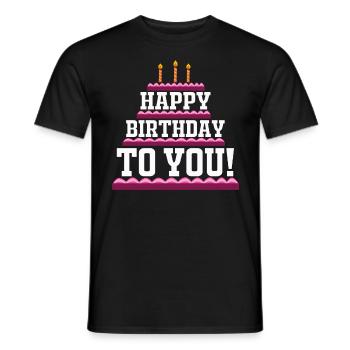 Birthday cake Happy Birthday retro gift - Men's T-Shirt - black - Front - AI Model Male 178 light (178cm)