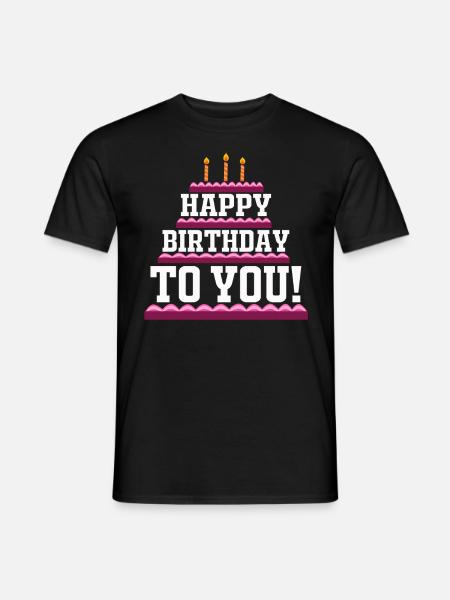Geburtstag Kuchen Happy Birthday retro Geschenk - Mænd T-shirt - sort