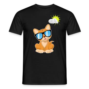 Katze Sonnenbrille comic Kawaii Geschenk kinder - Männer T-Shirt - Schwarz - Vorne - AI Model Male 178 light (178cm)