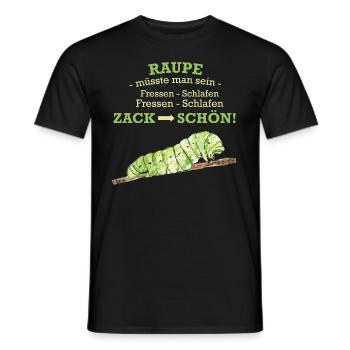 Raupe Fressen Tiere - Männer T-Shirt - Schwarz - Vorne - AI Model Male 178 light (178cm)