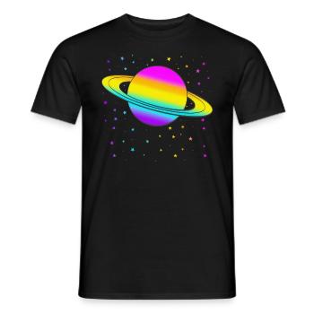 Saturn - Men's T-Shirt - black - Front - AI Model Male 178 light (178cm)
