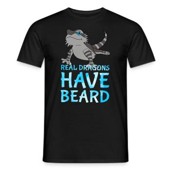 Lézard dragon avec barbe mon meilleur copain - T-shirt homme - noir - Devant - AI Model Male 178 light (178cm)