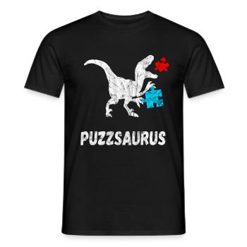 Puzzles dinosaures pièces puzzle Cadeaux - T-shirt homme - noir - Devant - AI Model Male 178 light (178cm)