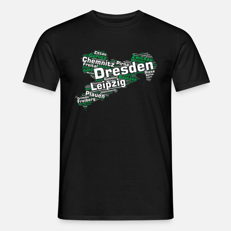 Saxony State: Saxon cities - Men’s T-shirt - black