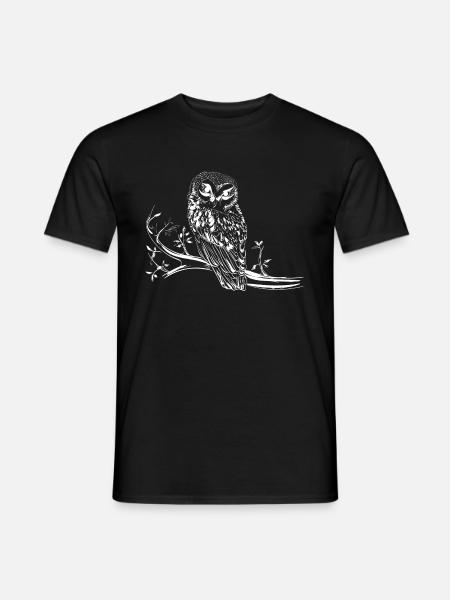 Hübsche weiße Eule Waldbewohner Geschenk - Männer T-Shirt - Schwarz