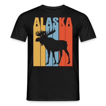 Alaska Moose Travel Vacation Travelers Hiking Gift - Men's T-Shirt - black - Front - AI Model Male 178 light (178cm)