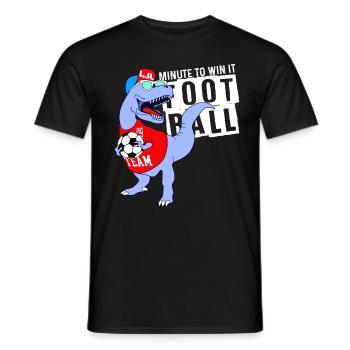 Fußball T-Rex Dinosaurier - Männer T-Shirt - Schwarz - Vorne - AI Model Male 178 light (178cm)