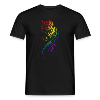 Ein Wundervolles Regenbogen Pferd - Männer T-Shirt - Schwarz - Vorne - AI Model Male 178 light (178cm)