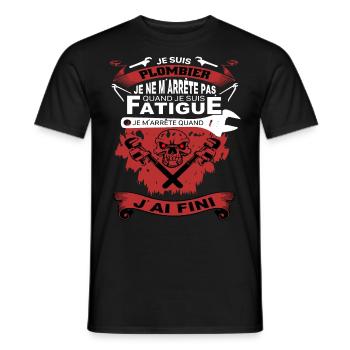 Plumber Shirt • Finish the job • Gift Key - Men's T-Shirt - black - Front - AI Model Male 178 light (178cm)