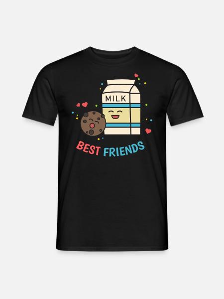 Milch Kekse Geschenk Freunde Schokolade süß comic - Männer T-Shirt - Schwarz