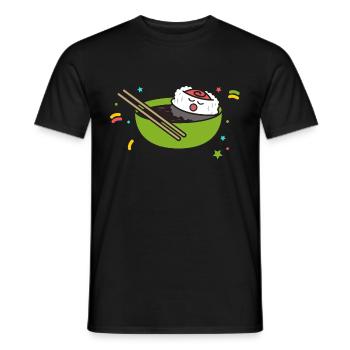 Sushi Nigiri Maki Geschenk japanisch lustig essen - Männer T-Shirt - Schwarz - Vorne - AI Model Male 178 light (178cm)