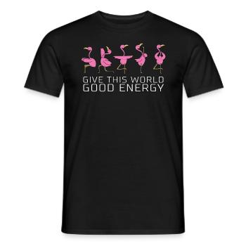 Flamingo disant yoga cadeau drôle drôle - T-shirt homme - noir - Devant - AI Model Male 178 light (178cm)
