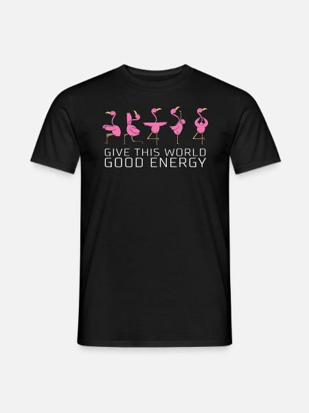 Flamingo Spruch Yoga witzig lustig Geschenk - Mænd T-shirt - sort