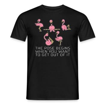 Flamingo Dire drôle Cadeau de yoga Pilates - T-shirt homme - noir - Devant - AI Model Male 178 light (178cm)