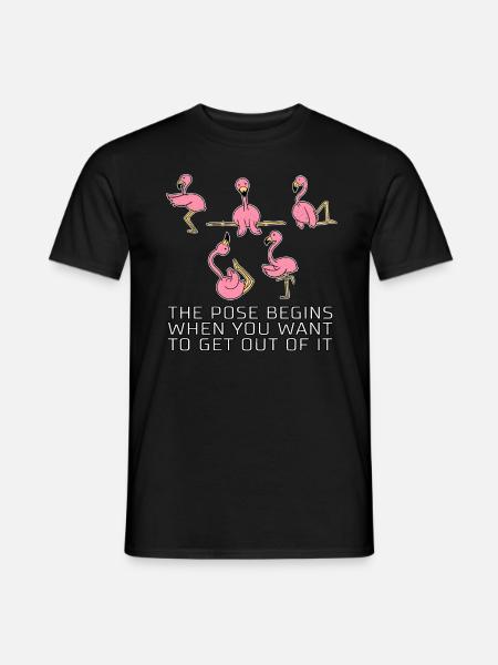 Flamingo Funny saying Yoga Pilates Gift - Men's T-Shirt - black