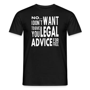 Funny Free Legal Advice Quote for Lawyer - Men's T-Shirt - black - Front - AI Model Male 178 light (178cm)