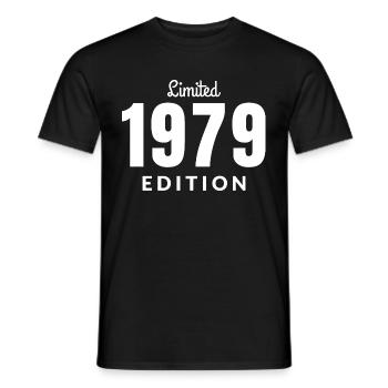 Born in 1979 - Men's T-Shirt - black - Front - AI Model Male 178 light (178cm)