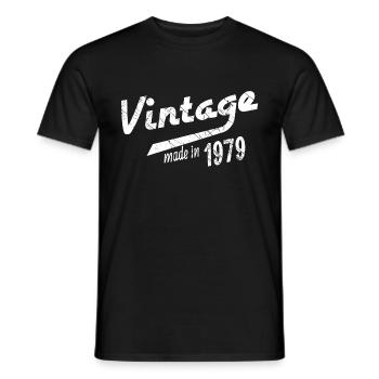 Fødselsår 1979 - Mænd T-shirt - sort - Foran - AI Model Male 178 light (178cm)