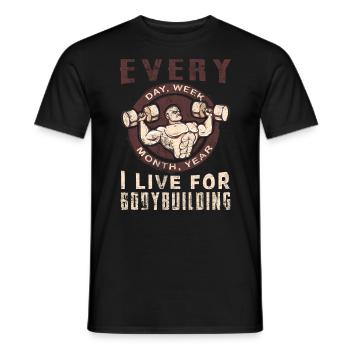 body building - Men's T-Shirt - black - Front - AI Model Male 178 light (178cm)