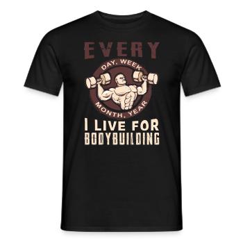Bodybuilding - Männer T-Shirt - Schwarz - Vorne - AI Model Male 178 light (178cm)
