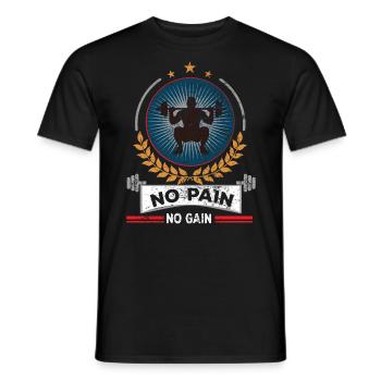 body building - Heren T-shirt - zwart - Voor - AI Model Male 178 light (178cm)
