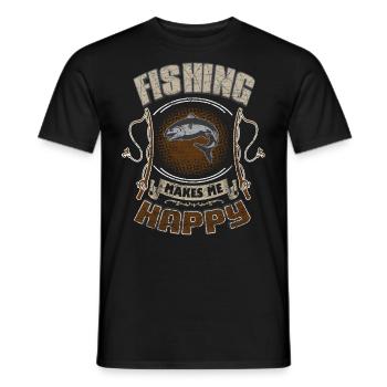 angeln - Fischen - Männer T-Shirt - Schwarz - Vorne - AI Model Male 178 light (178cm)