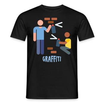 Graffitis - Graffitti - T-shirt homme - noir - Devant - AI Model Male 178 light (178cm)