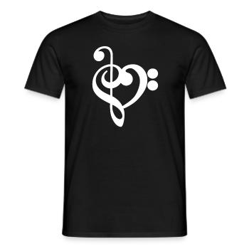 Musique Treble Clef Heart - T-shirt homme - noir - Devant - AI Model Male 178 light (178cm)