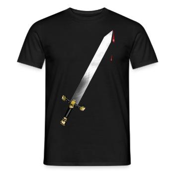 Schwert mit Blut - Männer T-Shirt - Schwarz - Vorne - AI Model Male 178 light (178cm)