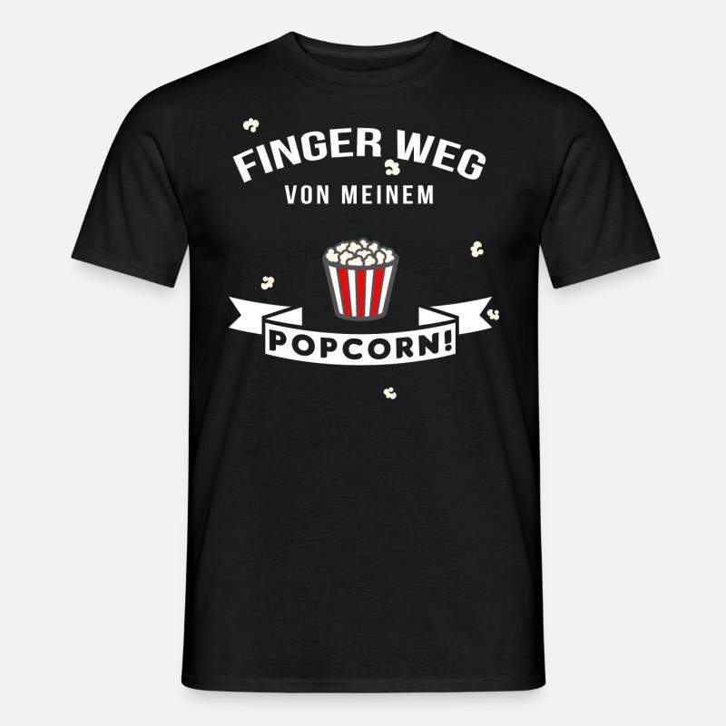 Finger weg vom Popcorn hell - Männer T-Shirt - Schwarz