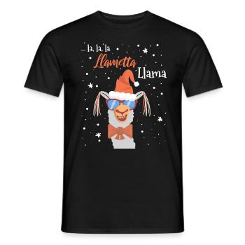 Xmas Lama Weihnachten Party Lametta Lustig - Männer T-Shirt - Schwarz - Vorne - AI Model Male 178 light (178cm)
