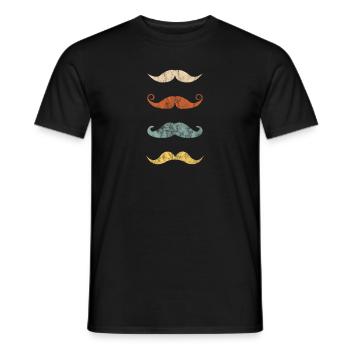 Vintage Hipster Mustache Mustache Gift - Men's T-Shirt - black - Front - AI Model Male 178 light (178cm)